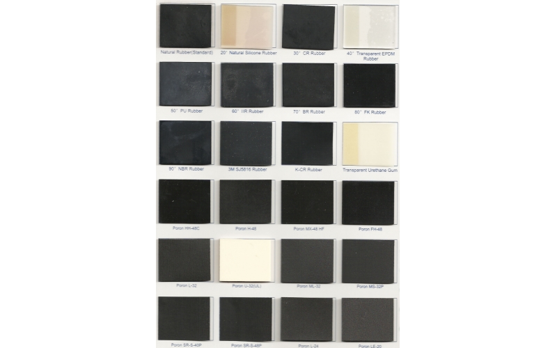 注塑模具廠常用的海綿膠規(guī)格和目錄